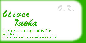 oliver kupka business card
